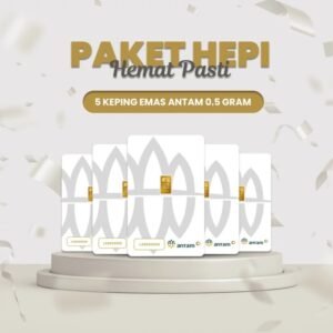 Paket Hepi 5 Keping Emas Antam 0,5 Gram Rp 5.000.000